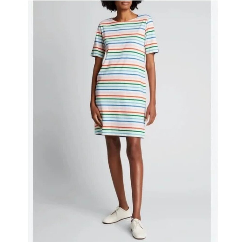 Kule the Tee Dress in Rainbow Stripe Cotton XS